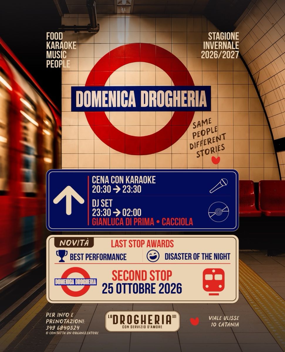 Locandina di Domenica Drogheria - Karaoke e DJ set